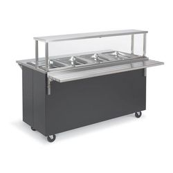 Vollrath 39711 60" Hot Food Table w/ 4 Wells & Enclosed Base, 120v, Black