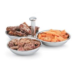 Vollrath 46636 3 Compartment Condiment Server - 12 oz Capacity, Mirror-Finish Stainless Steel