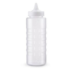 Vollrath 5132-13 32 oz Squeeze Bottle Dispenser - Wide Mouth, Clear Cap, Clear, 1 Dozen