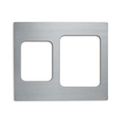 Vollrath 8250814 Miramar Template - Double-Well, 1 Large and 1 Small Rectangle Pan, 21 1/8" x 25 3/4", Stainless, Silver