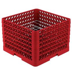 Vollrath PM0912-6 02 Dishwasher Rack - 9 Plate Capacity, 6 Extenders, Red
