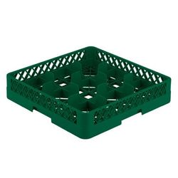 Vollrath TR10 19 Full-Size Dishwasher Glassware Rack, 9 Compartment, Green