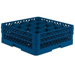 Vollrath TR8DD Rack-Master Glass Rack w/ (16) Compartments - (2) Extenders, Royal Blue