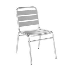 emu AH1000 Flora Stackable Indoor/Outdoor Side Chair - Aluminum, Silver, Polished Aluminum, Slatted
