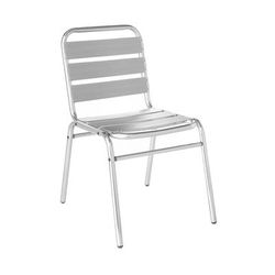 emu AH1000 Flora Stackable Indoor/Outdoor Side Chair - Aluminum, Silver, Polished Aluminum, Slatted