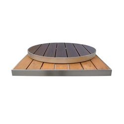 emu A1491 (06-401) 30" Square Sid Outdoor Table Top - Aluminum, Oak, Wood-Look Aluminum