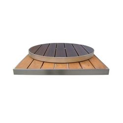 emu A1492 (06-402) 35" Square Sid Outdoor Table Top - Aluminum, Wenge, Wood-Look Aluminum