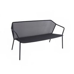 emu E527 (73) 55" Outdoor Loveseat w/ Steel Mesh Back & Seat - Steel Frame, Cement