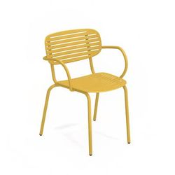 emu E640 (62) Mom Indoor/Outdoor Stackable Armchair - Steel, Yellow, E-Coated Powder Finish, Curry Yellow