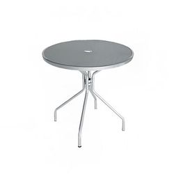 emu E805 (75) 48" Round Outdoor Dining Height Table w/ Umbrella Hole - Steel, Dark Green, E-Coated Powder Finish