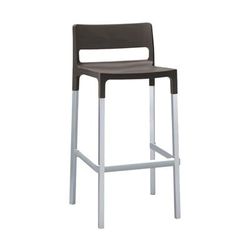 emu B9208 (22) 39" Olly Barstool w/ Solid Back & Seat - Aluminum/Plastic, Anthracite, Aluminum & Poly Frame, Gray
