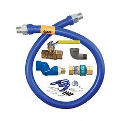 Dormont 1650KITS48 48" Gas Connector Kit w/ 1/2" Male/Male Couplings, Stainless Steel