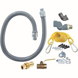 Dormont RG75S48 48" Gas Connector Kit w/ 3/4" Male/Male Couplings - (1) Quick Disconnect & (1) SwivelGuard, Stainless Steel