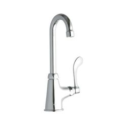Elkay LK535GN04T4 Deck Mount Pantry Faucet w/ 4" Gooseneck Swing Spout & 4" Wrist Blade Handles, Chrome