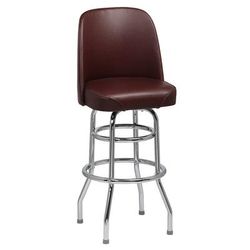 Royal Industries ROY 7722 BRN Commercial Bar Stool w/ Solid Back & Brown Vinyl Bucket Seat, Chrome