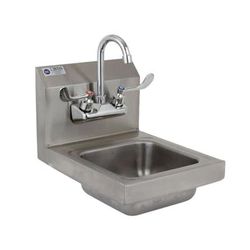 Royal Industries ROYHSW12 Wall Mount Commercial Hand Sink w/ 9"L x 9"W x 5"D Bowl, Gooseneck Faucet, Stainless Steel, Wall Mounted, Silver