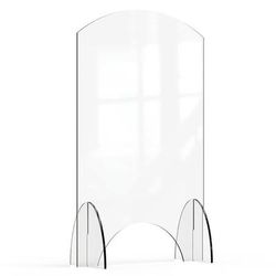 Rosseto AG015 Freestanding Safety Shield w/ Pass Thru Window - 24"L x 40"H, Acrylic, Clear, Pass-Through Window