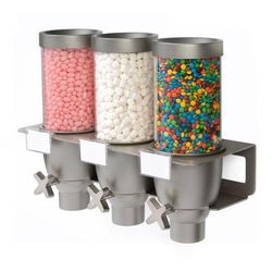 Rosseto EZ533 Wall-Mount Dry Food Dispenser, (3) 2 1/2 Liter Hoppers, Stainless Steel