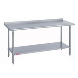 Duke 316S-3096-2R 96" 16 ga Work Table w/ Undershelf & 300 Series Stainless Top, 1 1/8" Backsplash, Stainless Steel