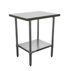 Duke 416S-2430-2R 30" 16 ga Work Table w/ Undershelf & 400 Series Stainless Steel Top, 1 1/8" Backsplash