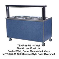 Duke TEHF-60SS 2081 60" Hot Food Table w/ 4 Wells & Undershelf, 208v/1ph, Silver