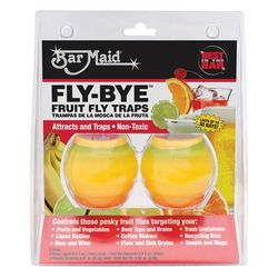 Bar Maid FLY-BYE Fly-Bye Fruit Fly Trap, Non-Toxic, Orange