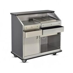 FWE CB-4 L6 48"L Conventional Portable Bar, Stainless Interior, Pinnacle Walnut, Brown