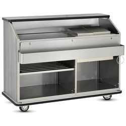 FWE CB-5 L7 60"L Conventional Portable Bar, Stainless Interior, Sterling Ash, Gray