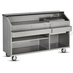FWE CB-6 L4 72"L Conventional Portable Bar, Stainless Interior, Harvest Maple, Brown