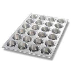 Chicago Metallic 46525 Muffin/Cupcake Pan, Makes (24) 2 3/4" Cakes, AMERICOAT Glazed 20 ga Aluminum, Silver