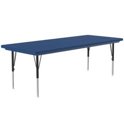 Correll AR3072-REC-27-09 Rectangular Activity Table w/ Plastic Top, 72"W x 30"D - Blue