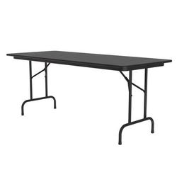Correll CF3096M 07 96" Rectangular Folding Table w/ Black Granite Melamine Top, 29"H