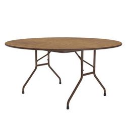 Correll CF60PX-06 60" Round Folding Table w/ Medium Oak Top, 29"H, Brown