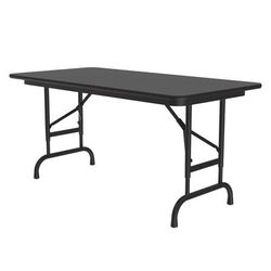 Correll CFA2448M-07 48" Rectangular Folding Table w/ Black Granite Melamine Top, 32"H