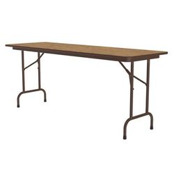 Correll PC2496P-06 96" Rectangular Folding Table w/ Medium Oak Plywood Top, 29"H, Brown
