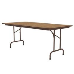 Correll PC3696P-06 96" Rectangular Folding Table w/ Medium Oak Plywood Top, 29"H, Brown