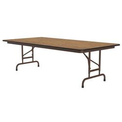 Correll PCA3672P-06 72" Rectangular Folding Table w/ Medium Oak Plywood Top, 32"H, Brown
