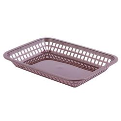Tablecraft 1077BR Platter Basket - 10 3/4 x 7 3/4 x 1 1/2", Polypropylene, Brown, 3 Dozen