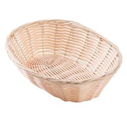Tablecraft 1174W Woven Basket, 9 x 6 x 2 1/4", Oval, Polypropylene Cord, Natural, Beige