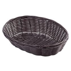Tablecraft 1474 Handwoven Basket, 9 x 6 x 2 1/4", Polypropylene Cord, Brown, 1 Dozen