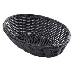 Tablecraft 2474 Handwoven Basket, 9 x 6 x 2 1/2", Polypropylene Cord, Black