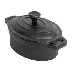 Tablecraft CW30112 8 oz Mini Casserole Dish, Cast Iron, Gray