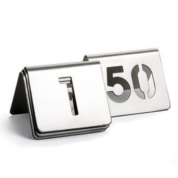 Tablecraft TC150 Tabletop Number Cards - 1 50, 2 1/2" x 2 1/2", Stainless Steel