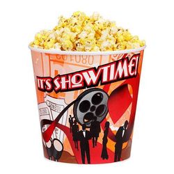 Gold Medal 2170T 170 oz Showtime Design Disposable Popcorn Butter Tubs, 100/Case, 170 Ounce, Multi-Colored, Case of 150