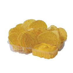 Gold Medal 5246 Disposable Heavy Duty Nacho Tray w/ 2 Compartments, 500/Case, Clear