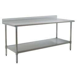 Eagle Group T3072SEB-BS 72" 16 ga Work Table w/ Undershelf & 300 Series Stainless Steel Top, 4 1/2" Backsplash