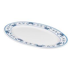 GET M-4030-B 12 1/4" x 8 3/4" Oval Water Lily Platter - Melamine, White