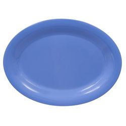 GET OP-120-PB 12" x 9" Oval Diamond Mardi Gras Platter - Melamine, Blue