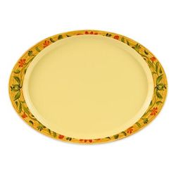 GET OP-145-VN 14 3/4" x 10 1/2" Oval Venetian Platter - Melamine, Yellow, 12/Case