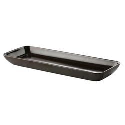 GET PP1942497712 14 1/6" x 5 1/2" Rectangular Cosmos Mercury Tray - Porcelain, Dark Brown